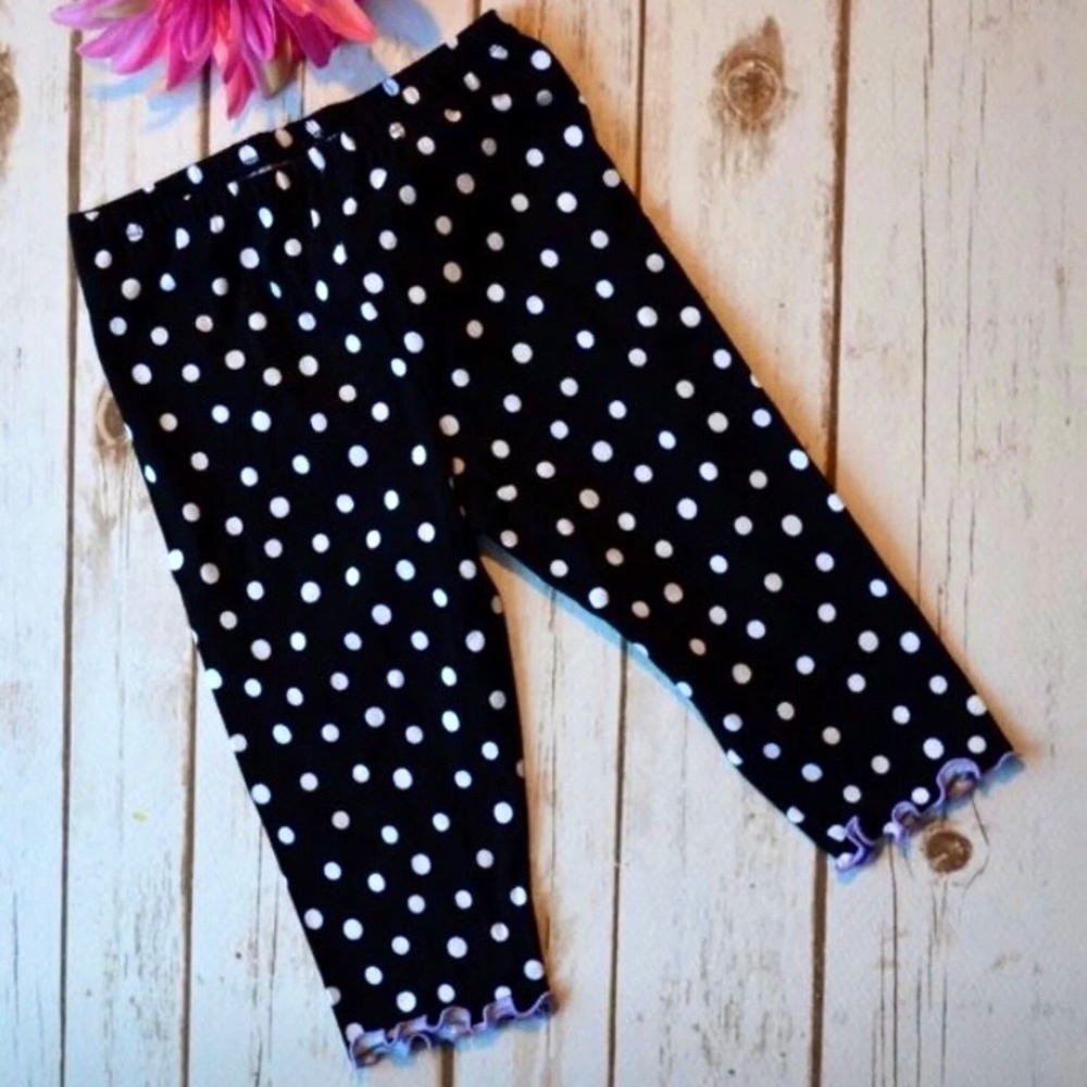 Capri Leggings 3T New Daisy Jayne Black White Dot